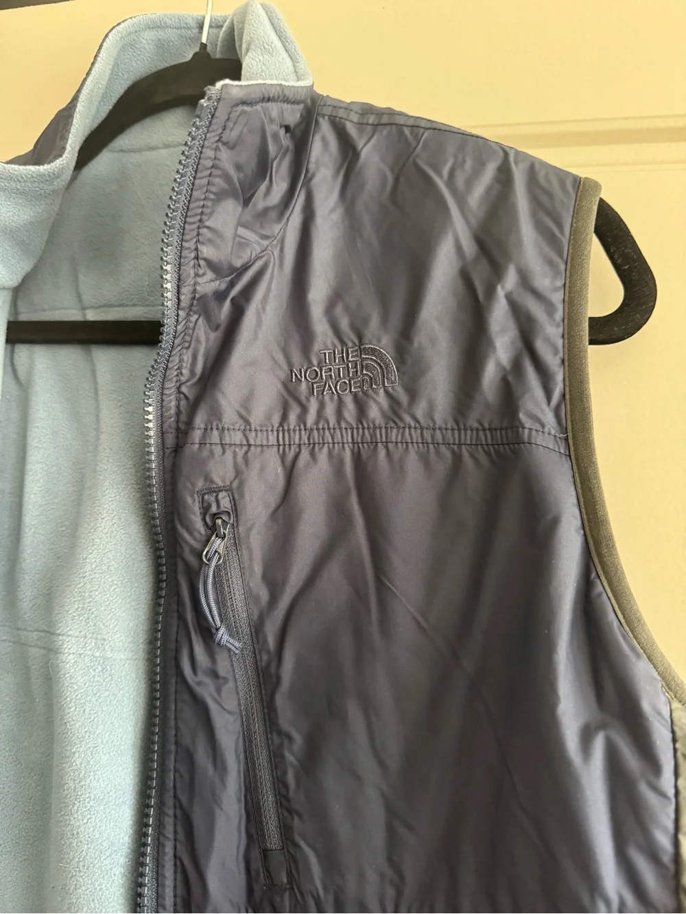 Men's Reversible Two-Tone Lightweight Fleece-Lined Vest - Navy/Gray
